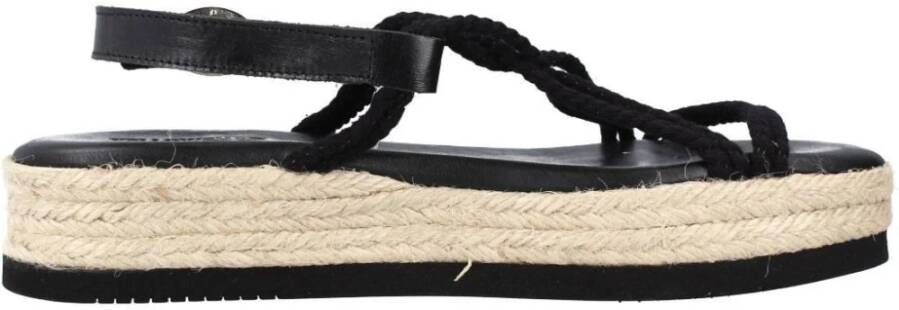 Yellow Platte Sandalen met Touwdetail