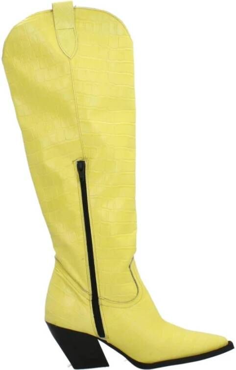 Yellow Western Style High Laarzen