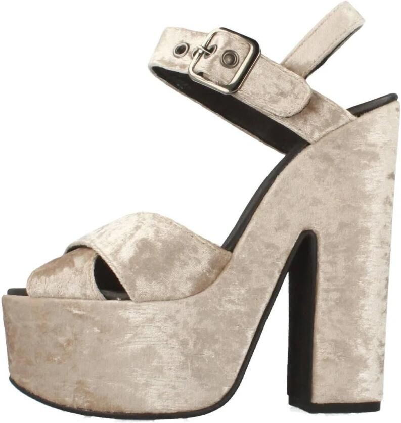 Yellow Velvet High Heel Sandals - Foto 5