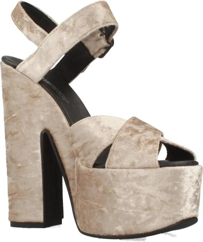 Yellow Velvet High Heel Sandals - Foto 2