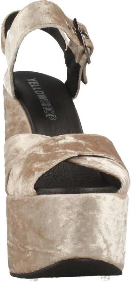 Yellow Velvet High Heel Sandals - Foto 7