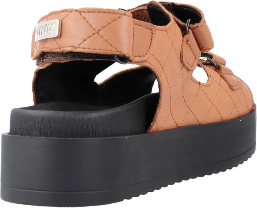 Yellow Gewatteerde Platte Sandalen