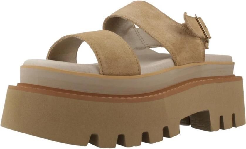 Yellow Sandalen met sleehak Claudia - Foto 5