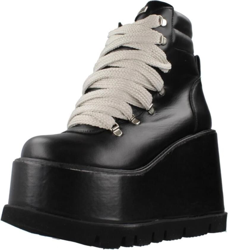 Yellow Platform Lace-Up Wedge Laarzen - Foto 2