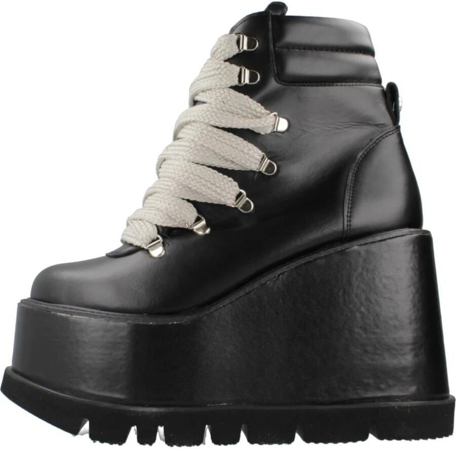 Yellow Platform Lace-Up Wedge Laarzen