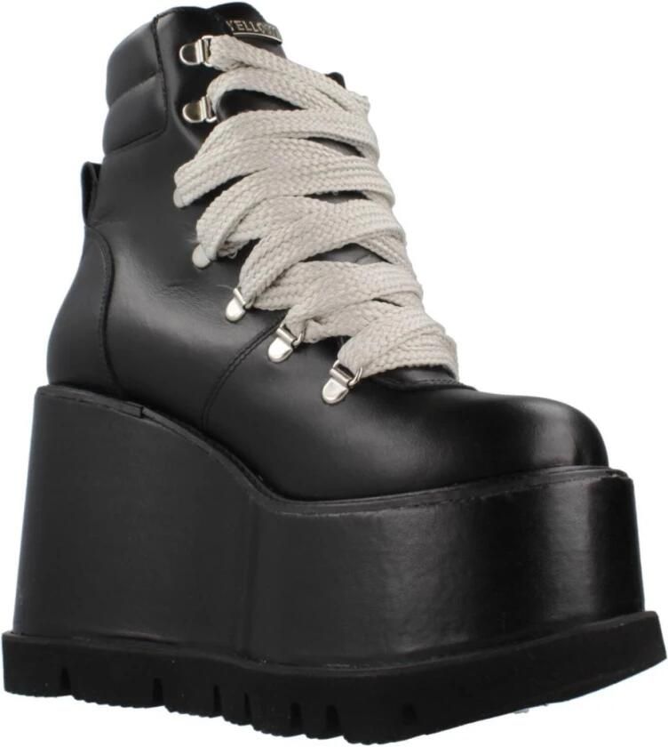 Yellow Platform Lace-Up Wedge Laarzen - Foto 6