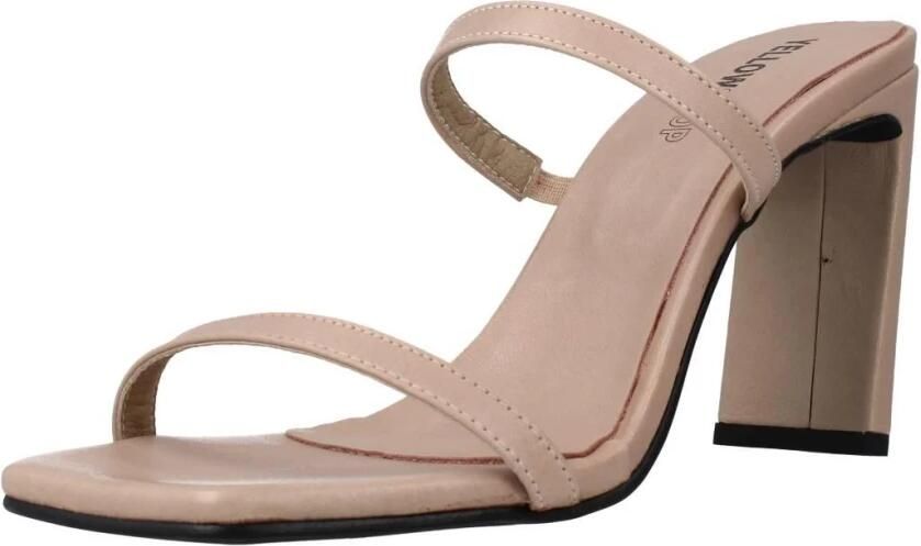 Yellow Roze Heeled Mules met Tiras - Foto 5