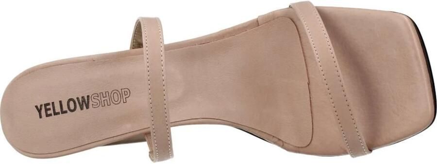 Yellow Roze Heeled Mules met Tiras - Foto 8