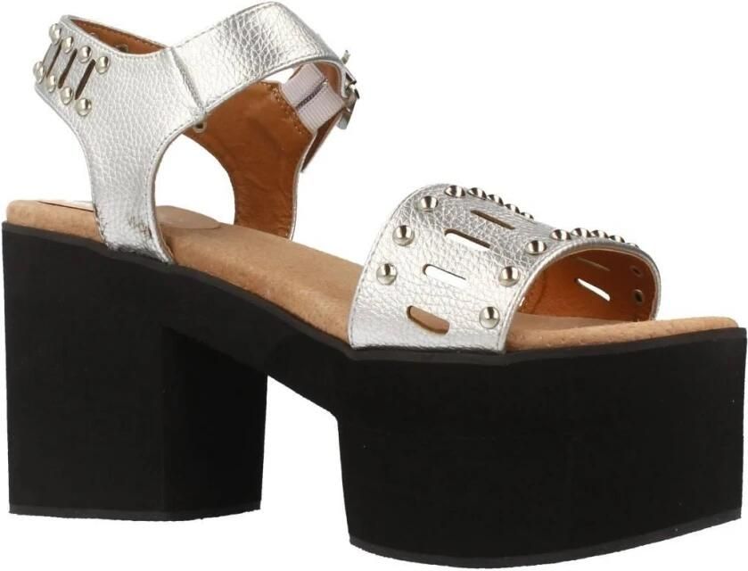 Yellow Studded High Heel Sandalen