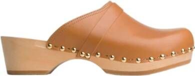 Youyou Rock Klomp met Gouden Studs Brown Dames