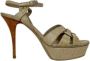 Yves Saint Laurent Vintage Pre-owned Canvas sandals Beige Dames - Thumbnail 1