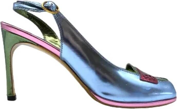 Yves Saint Laurent Vintage Pre-owned Fabric heels Blue Dames