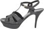 Yves Saint Laurent Vintage Pre-owned Fabric sandals Gray Dames - Thumbnail 1