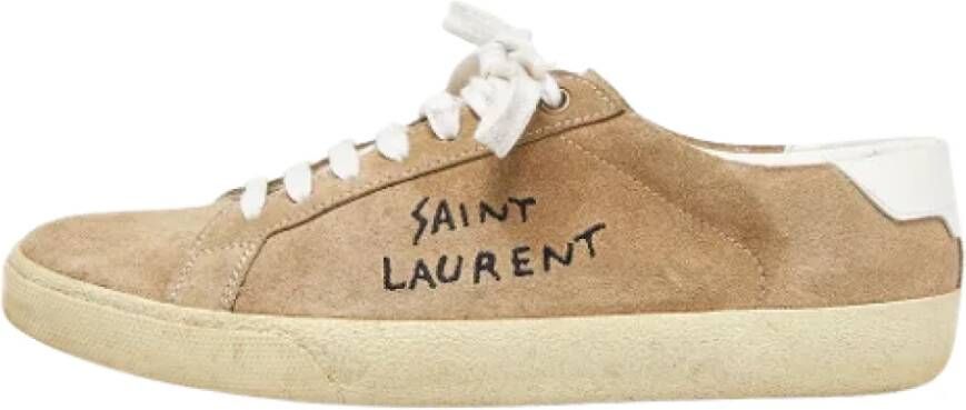 Yves Saint Laurent Vintage Pre-owned Fabric sneakers Brown Dames