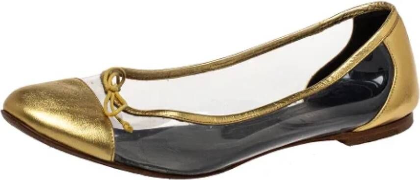 Yves Saint Laurent Vintage Pre-owned Leather flats Yellow Dames