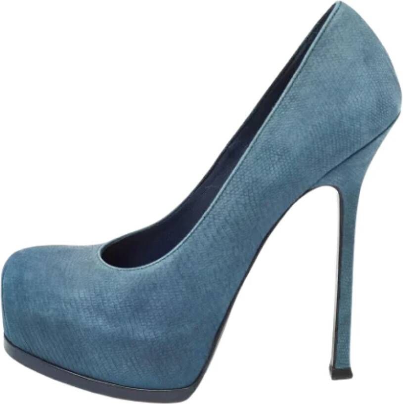 Yves Saint Laurent Vintage Pre-owned Leather heels Blue Dames