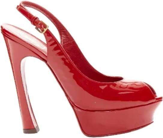 Yves Saint Laurent Vintage Pre-owned Leather heels Red Dames