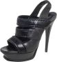 Yves Saint Laurent Vintage Pre-owned Leather sandals Black Dames - Thumbnail 1