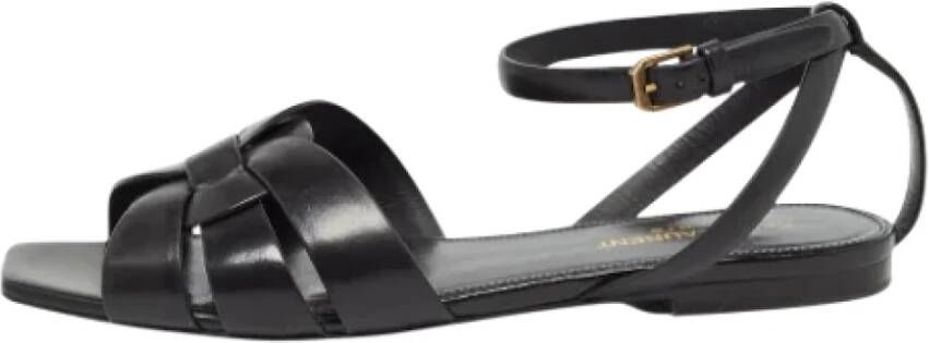 Yves Saint Laurent Vintage Pre-owned Leather sandals Black Dames