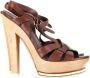 Yves Saint Laurent Vintage Pre-owned Leather sandals Brown Dames - Thumbnail 1