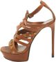 Yves Saint Laurent Vintage Pre-owned Leather sandals Brown Dames - Thumbnail 1