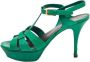 Yves Saint Laurent Vintage Pre-owned Leather sandals Green Dames - Thumbnail 1