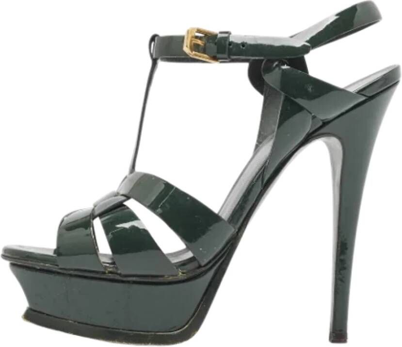 Yves Saint Laurent Vintage Pre-owned Leather sandals Green Dames