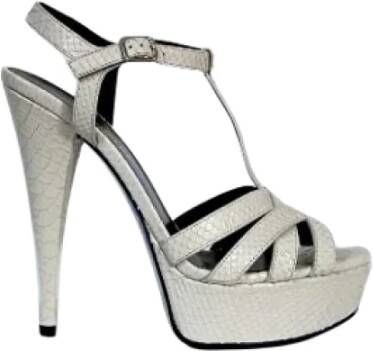 Yves Saint Laurent Vintage Pre-owned Leather sandals White Dames