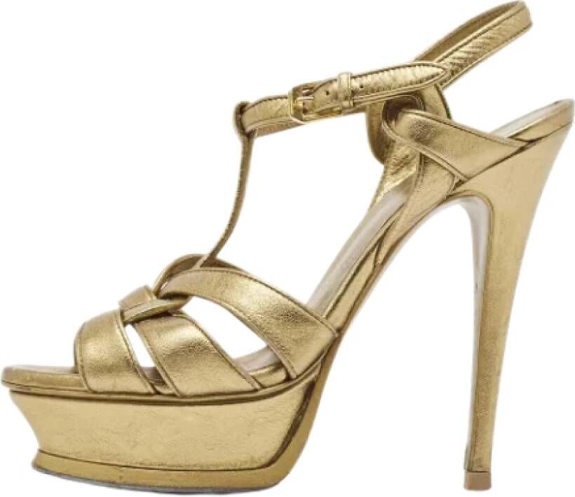 Yves Saint Laurent Vintage Pre-owned Leather sandals Yellow Dames