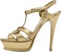 Yves Saint Laurent Vintage Pre-owned Leather sandals Yellow Dames - Thumbnail 1