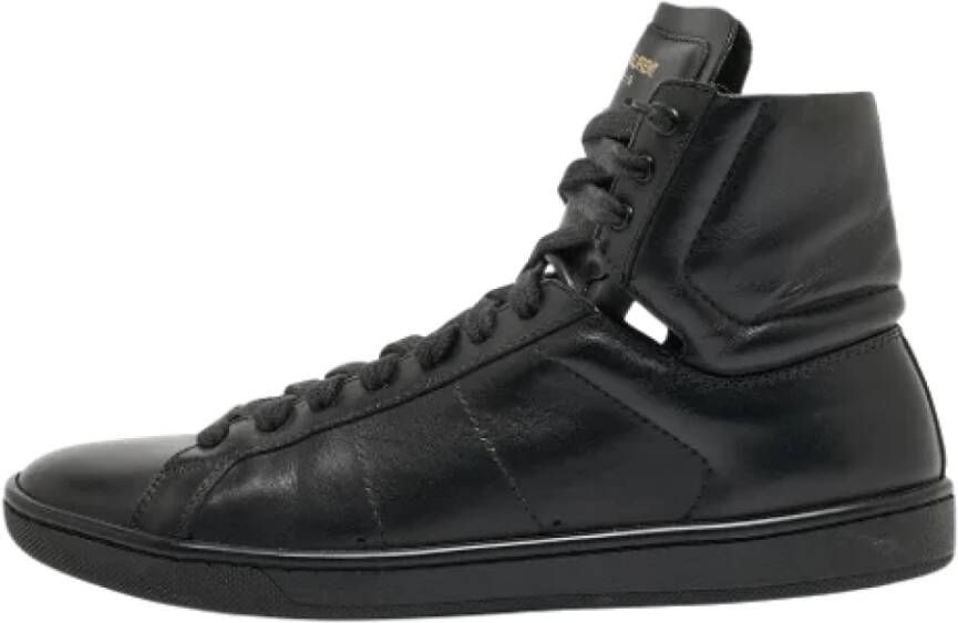 Yves Saint Laurent Vintage Pre owned Leather sneakers Black Dames Schoenen