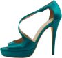 Yves Saint Laurent Vintage Pre-owned Satin sandals Green Dames - Thumbnail 1