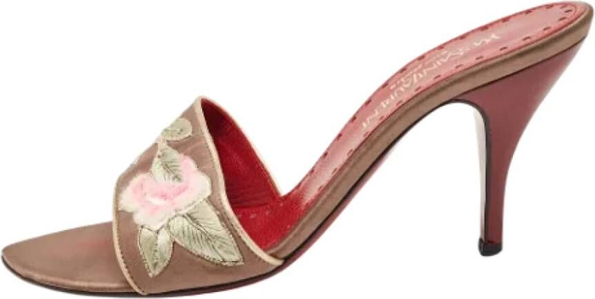 Yves Saint Laurent Vintage Pre-owned Satin sandals Multicolor Dames