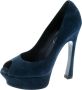 Yves Saint Laurent Vintage Pre-owned Suede heels Blue Dames - Thumbnail 1