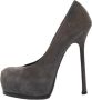 Yves Saint Laurent Vintage Pre-owned Suede heels Gray Dames - Thumbnail 1