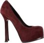 Yves Saint Laurent Vintage Pre-owned Suede heels Red Dames - Thumbnail 1