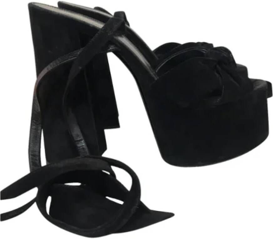 Yves Saint Laurent Vintage Pre-owned Suede sandals Black Dames