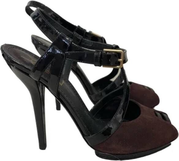 Yves Saint Laurent Vintage Pre-owned Suede sandals Brown Dames
