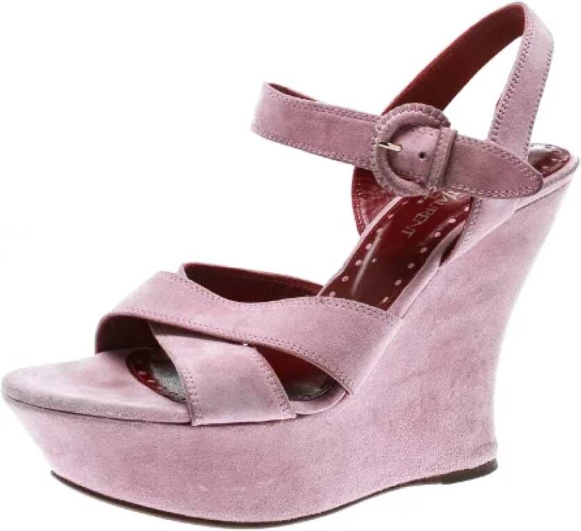 Yves Saint Laurent Vintage Pre-owned Suede sandals Pink Dames