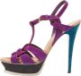 Yves Saint Laurent Vintage Pre-owned Suede sandals Purple Dames - Thumbnail 1