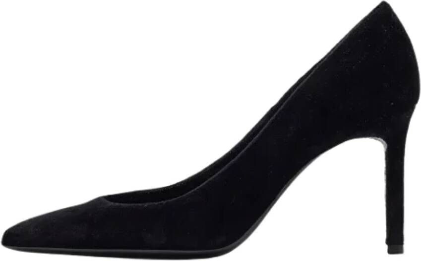 Yves Saint Laurent Vintage Pre-owned Velvet heels Black Dames