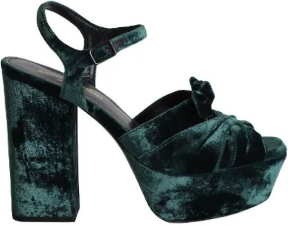 Yves Saint Laurent Vintage Pre-owned Velvet heels Green Dames