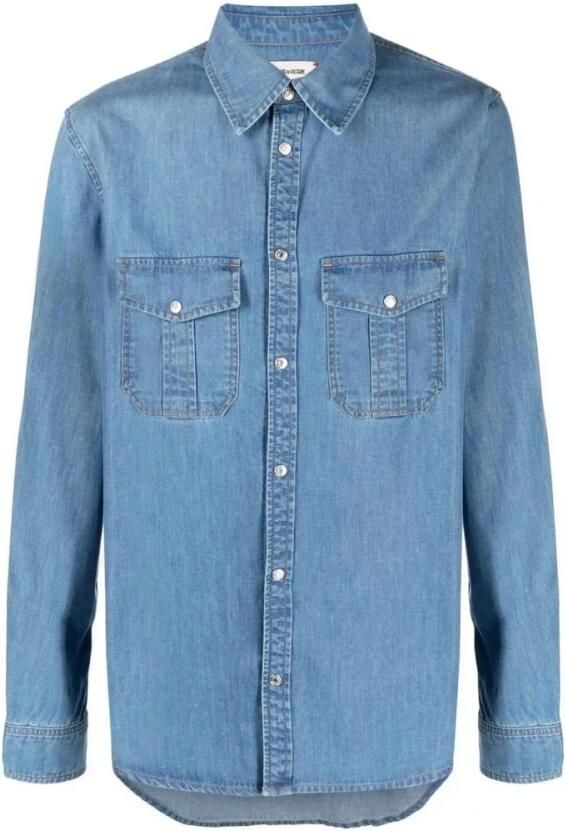 Zadig & Voltaire Denim overhemd met sloganprint