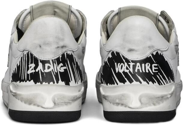 Zadig & Voltaire Witte Leren Vleugeldetail Sneakers