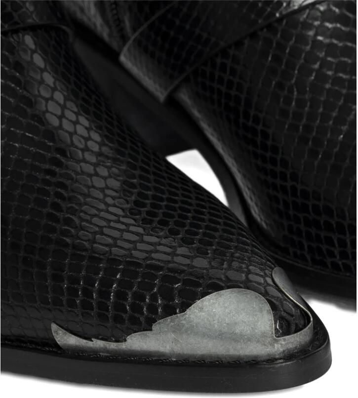 Zadig & Voltaire Zwarte Slangeffect Gesp Detail Blokhak - Foto 2