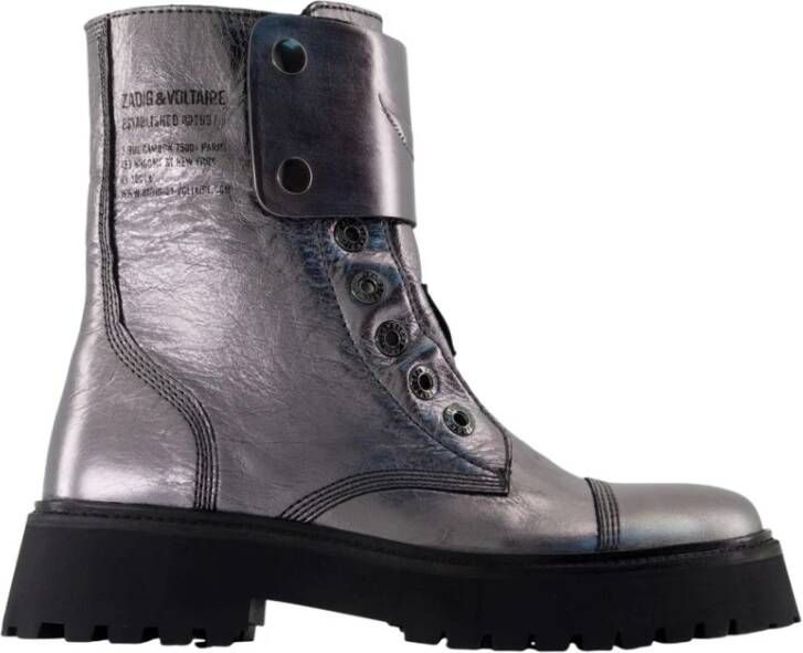 Zadig & Voltaire Zilveren Leren Enkellaarzen