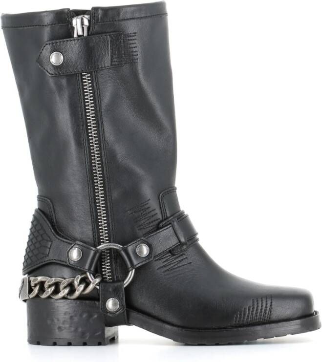 Zadig & Voltaire Zwarte hoge laarzen met vierkante neus Black Dames