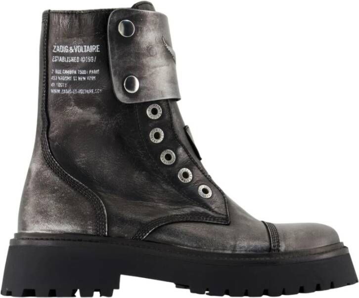 Zadig & Voltaire Zwarte Leren Enkellaarzen Joe Fast
