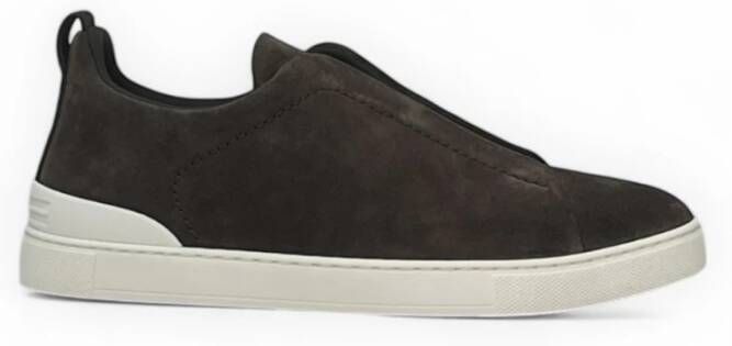 Zegna Beige Suède Instap Sneakers