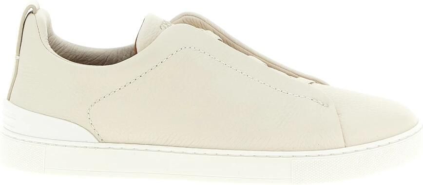 Z Zegna Slip-on sneakers met driedubbele stiksels van geolied leer White Heren - Foto 2